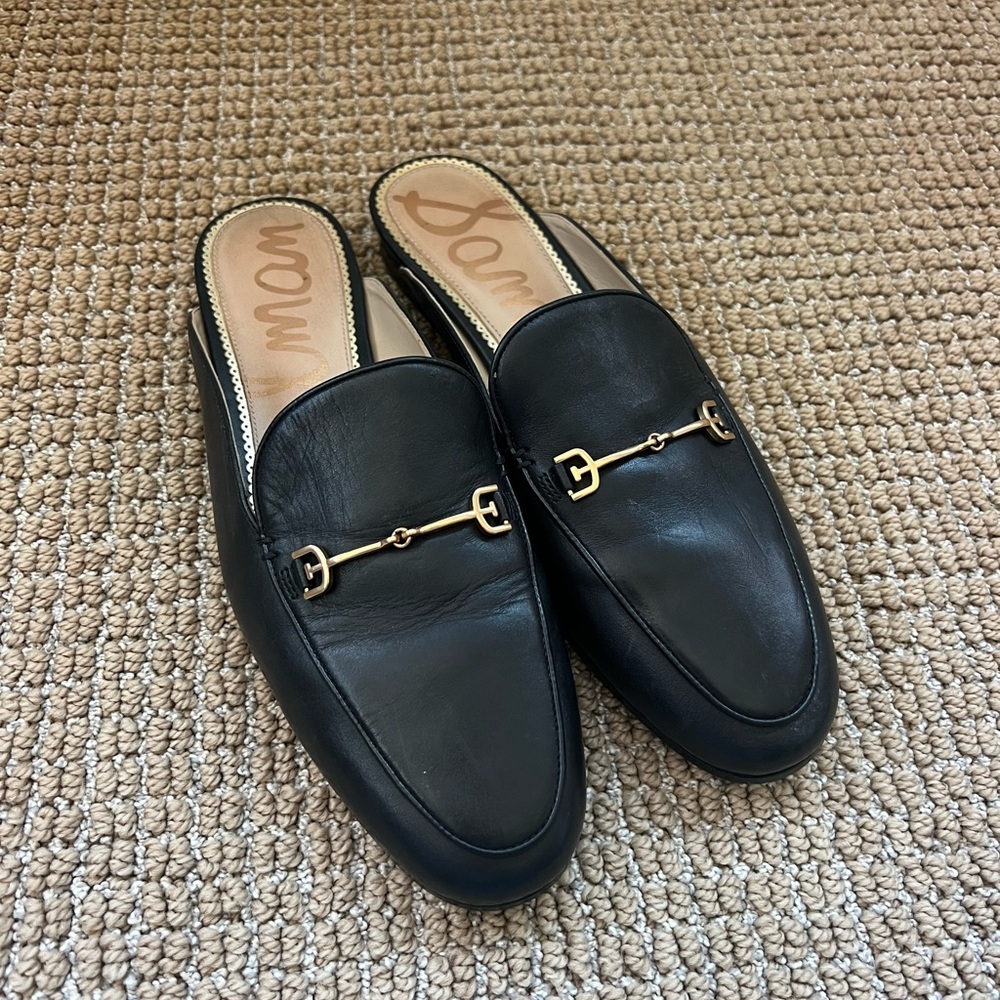 ❤️ Sam Edelman Linnie Black Leather Loafer Flats